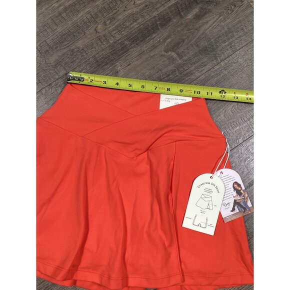 Blogilates Crossover Womens Orange Skort Pockets & Built-In Shorts size S - Picture 3 of 7